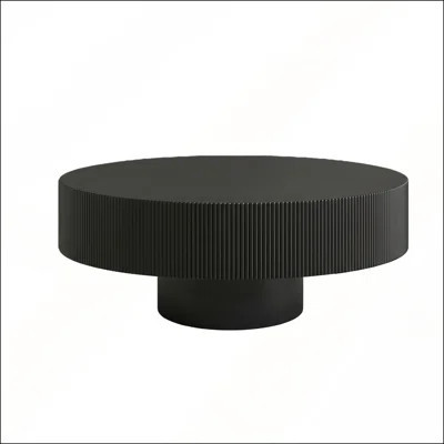 Mid Century Modern Round Fluted Coffee Table with Sturdy Pedestal for Diverse Spaces and Small Areas | Wayfair North America