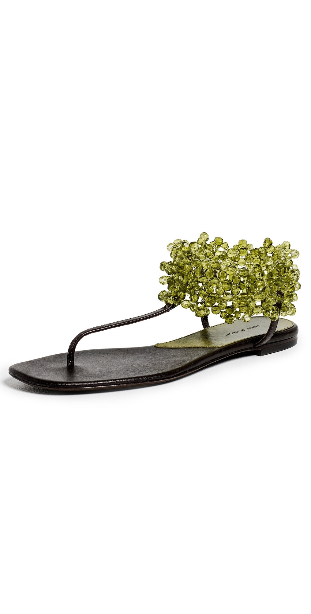 Tory Burch Beaded Flat Sandals Olive 9 | Shopbop
