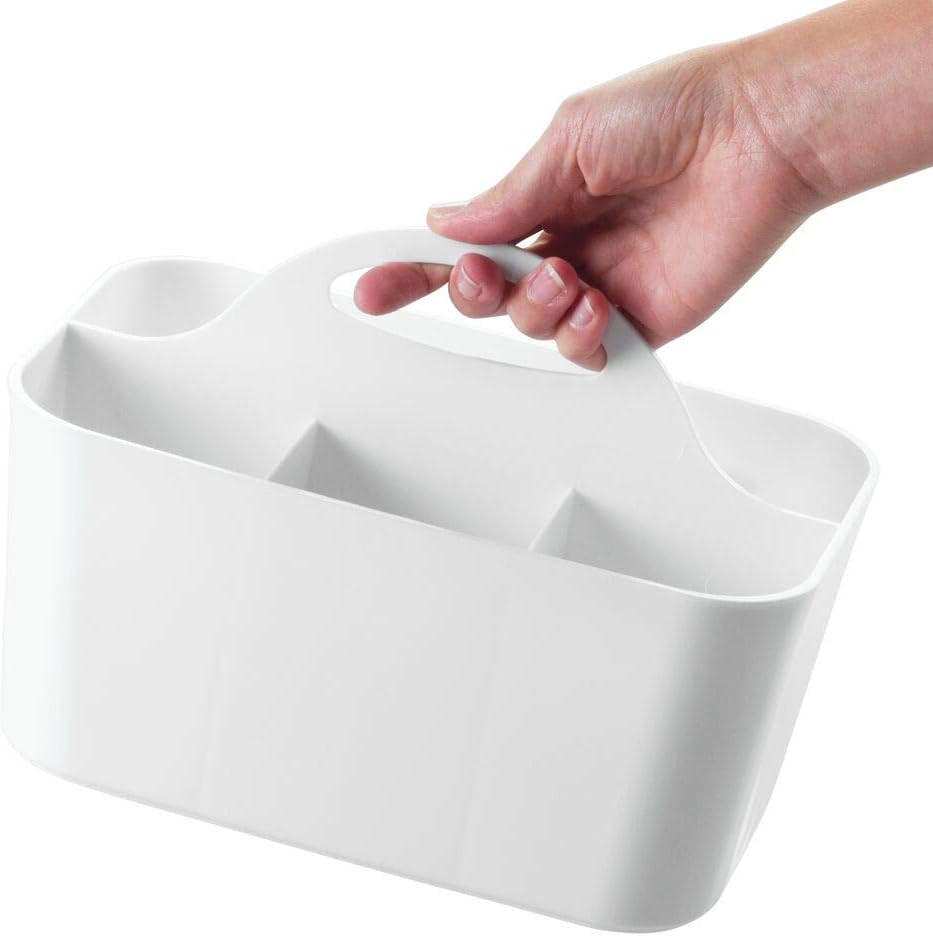 mDesign Plastic Portable Craft Storage Organizer Caddy Tote, Divided Basket Bin with Handle for C... | Amazon (US)