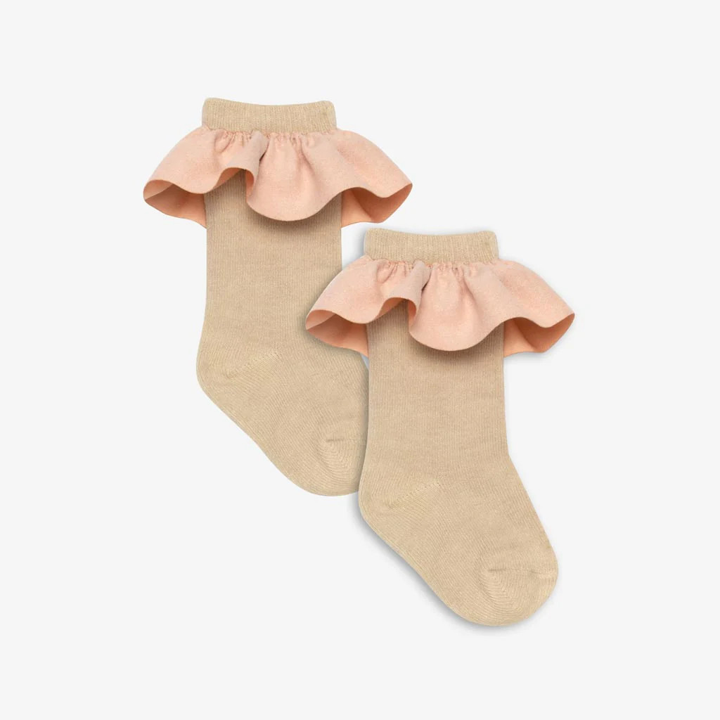 Solid Multi Baby Girl Satin Trim Socks | Juliet Socks | Posh Peanut