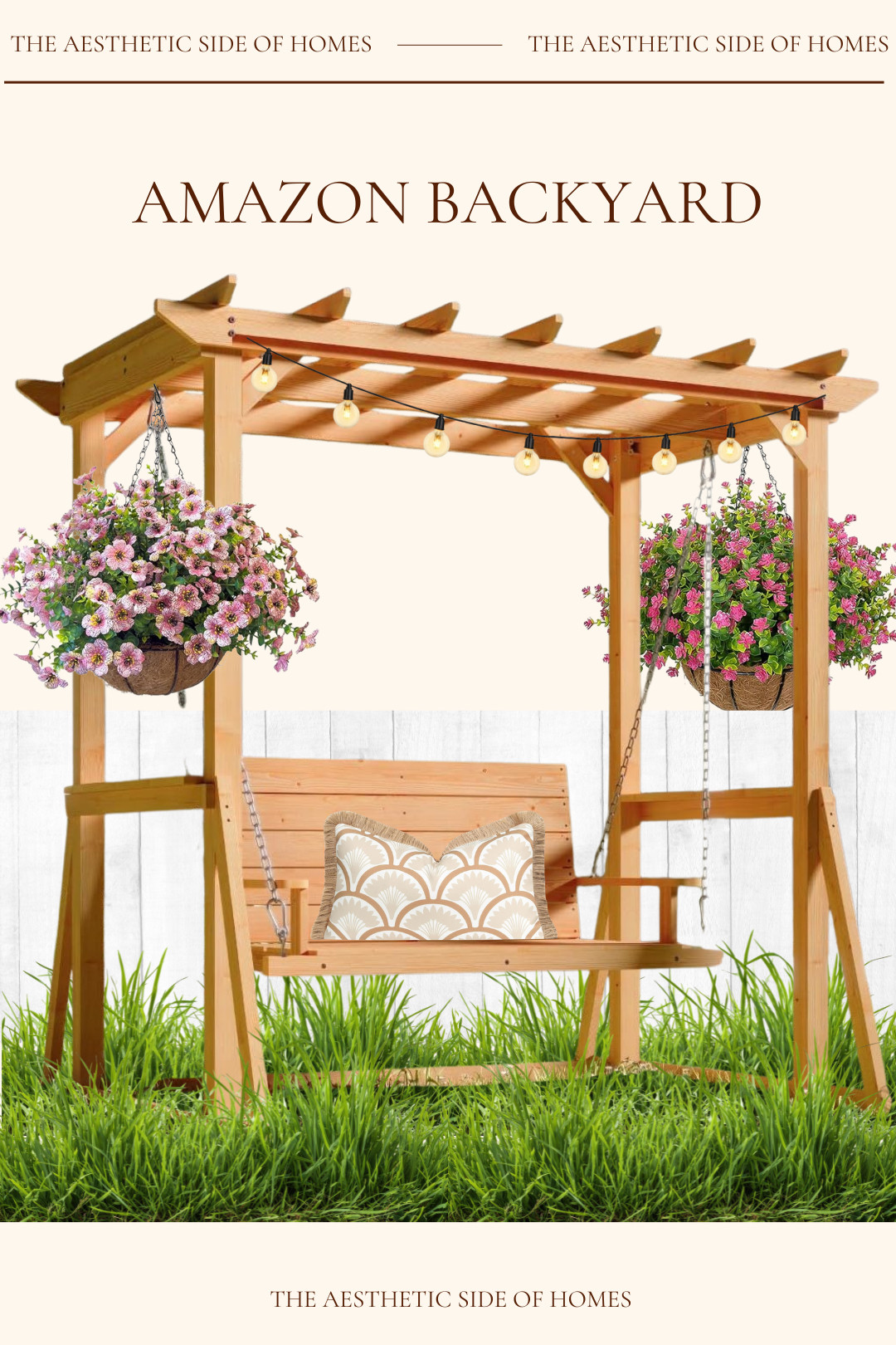 Transform your backyard with this beautiful swing pergola. Easy to decorate with plants and some string lights for warmth. 

 #LTKmomlife #LTKSeasonal #LTKHome