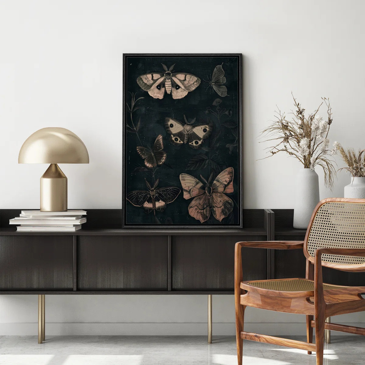 Animals " Moth Butterfly Moody Gothic Animals Dark Floral Botanical Artwork Paintings " | Wayfair North America