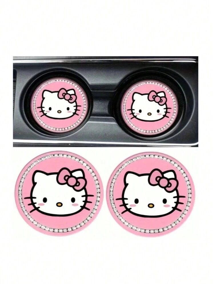 Sanrio Sanrio Hello Kitty Car Coaster, Suitable For Vehicles, Cute Cartoon Anti Slip And Heat-Ins... | SHEIN
