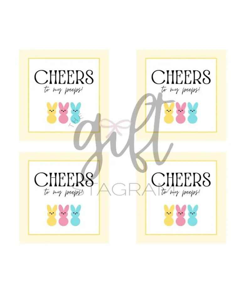 Cheers to My Peeps Gift Tag | Happy Easter Tag | DIGITAL DOWNLOAD | Easter Gift Tag | Easter Gift... | Etsy (US)