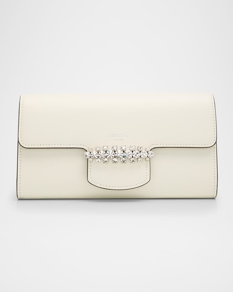 Jimmy Choo Bing Crystal-Embellished Wallet with Chain | Neiman Marcus