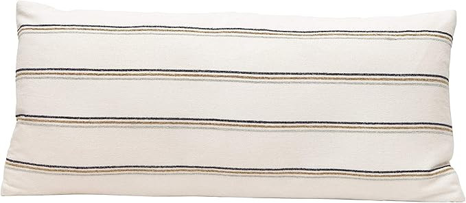 Creative Co-Op Woven Cotton Blend Lumbar Stripes, Multi Color Pillow | Amazon (US)