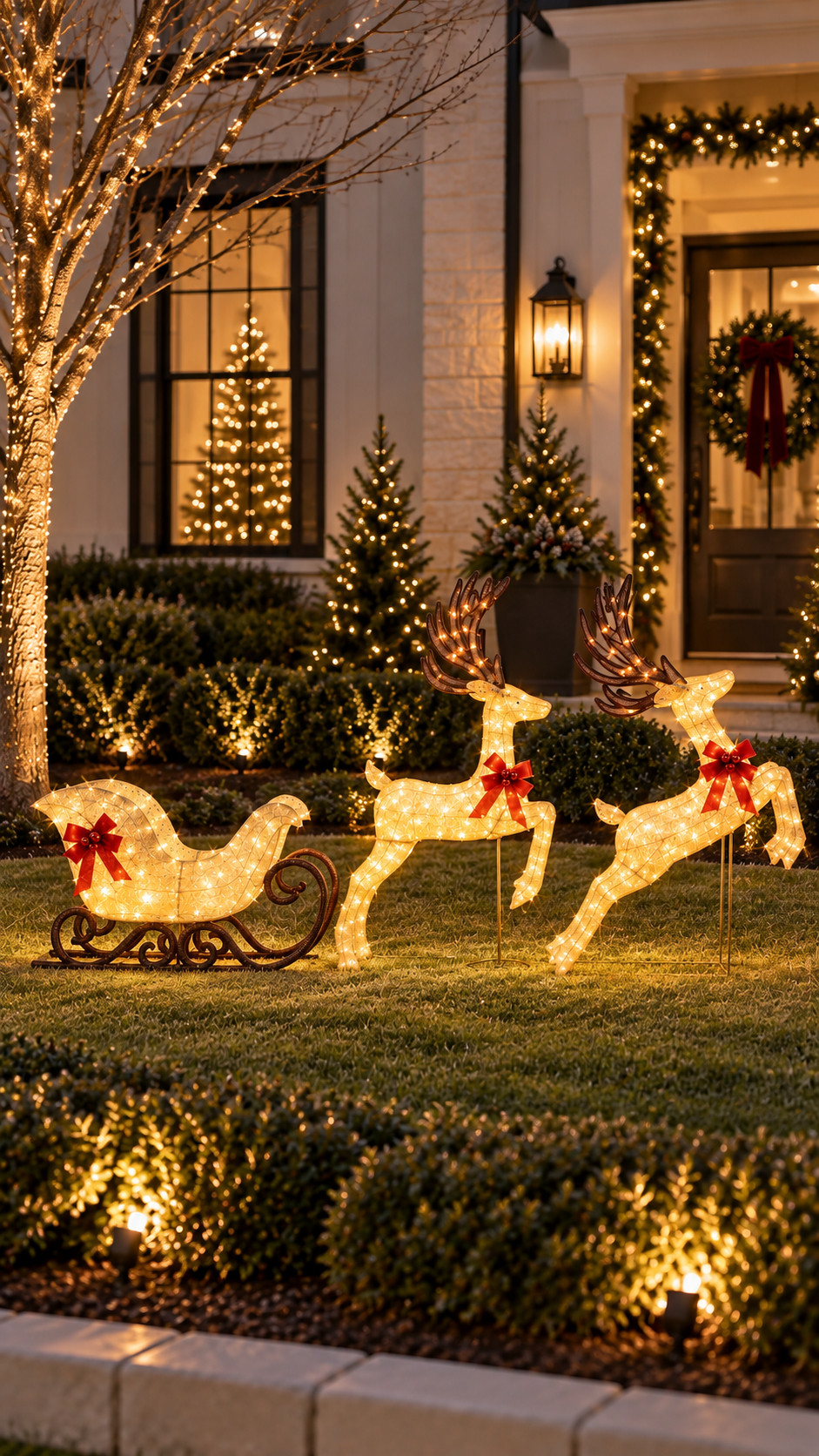 ✨ Christmas magic has officially arrived in the front yard! 🎄❤️

This illuminated sleigh + reindeer set is such a fun way to make your outdoor Christmas decor feel extra special. The warm lights and little red bows are SO pretty at night! ✨

Perfect for adding a little Christmas magic to your front yard without going overboard. 🎅🏼🦌

✨ Shop this Christmas display through my LTK! ✨ 

 #LTKSeasonal #LTKHome #LTKSaleAlert