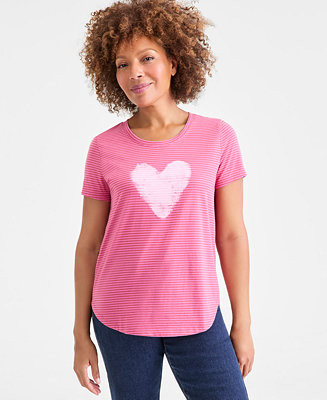 Women's Graphic Short-Sleeve Crewneck T-Shirt, Macy's Exclusive | Macy's