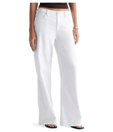 AG, Womens, Saige Wide Leg Jeans in White, White, Size: 31, Inseam: 30 | Amazon (US)