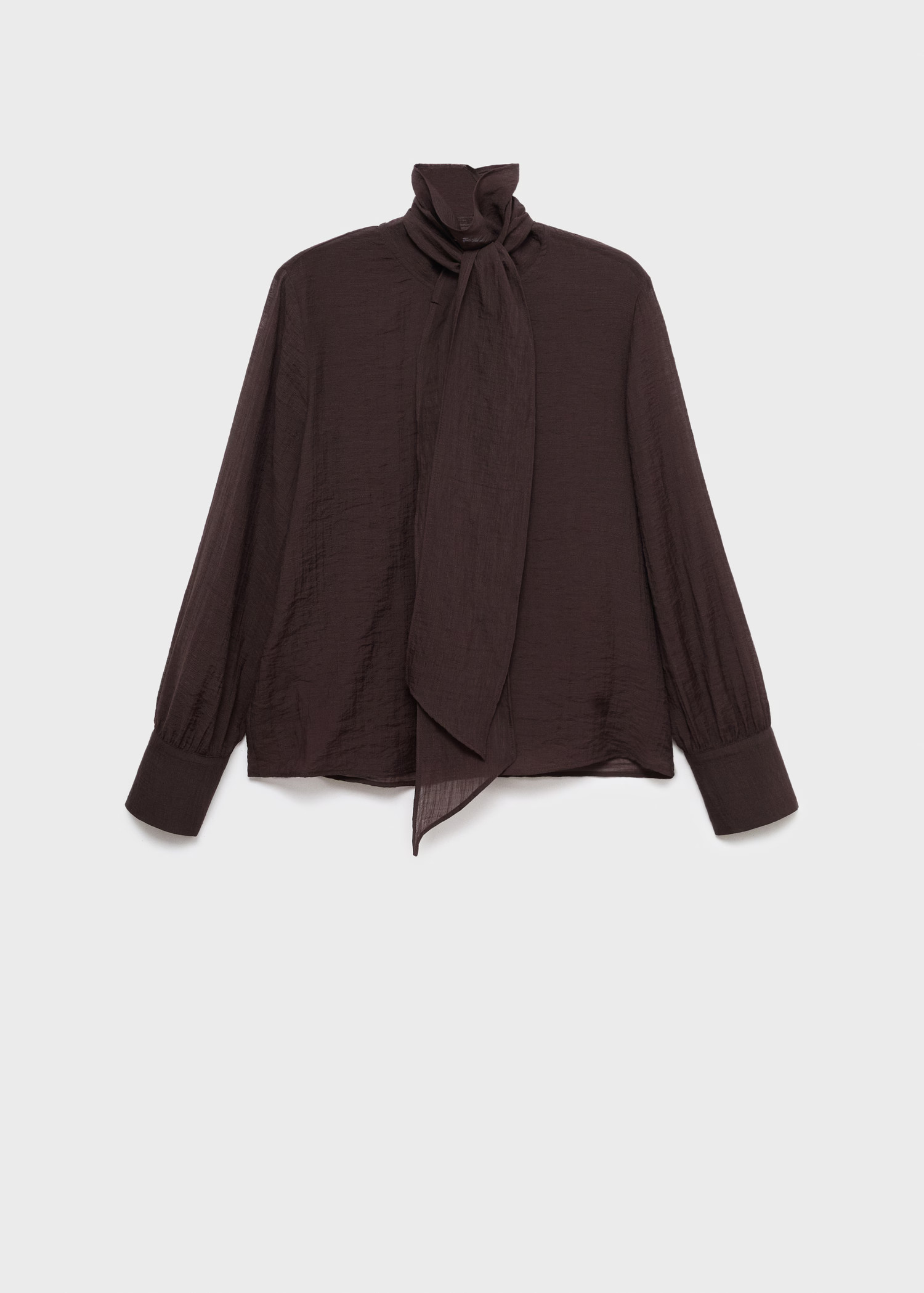 Textured blouse with foulard - Women | MANGO USA | Mango (US/MX/AU)