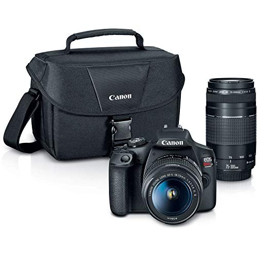Canon EOS Rebel T7 DSLR Camera|2 Lens Kit with EF18-55mm + EF 75-300mm Lens, Black | Amazon (US)