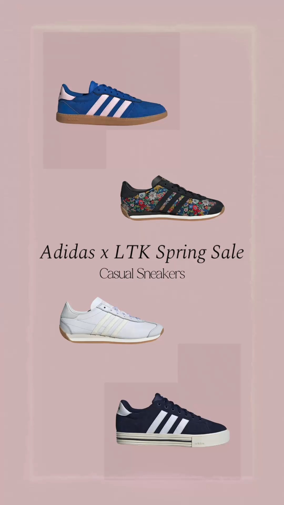 LTK x ADIDAS Exclusive In App Sale! Loving these casual sneakers for spring. Use code LTK30 at checkout to save 30% 🥂 👟 

athleisure, casual outfit, spring outfit, spring sneakers, over 40, petite, petite curvy, curvy, midsize, millennial, sporty 

#LTKSaleAlert #LTKShoeCrush #LTKOver40