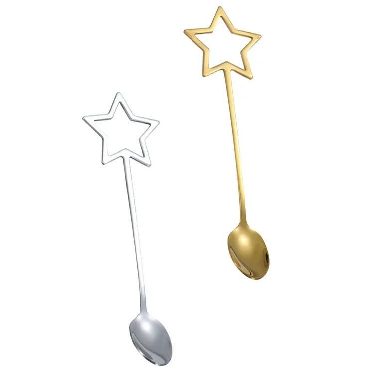 2pcs Stainless Steel Star Dessert Spoon Stainless Steel Coffee Spoon Tea Spoons Appetizer Spoon S... | Walmart (US)