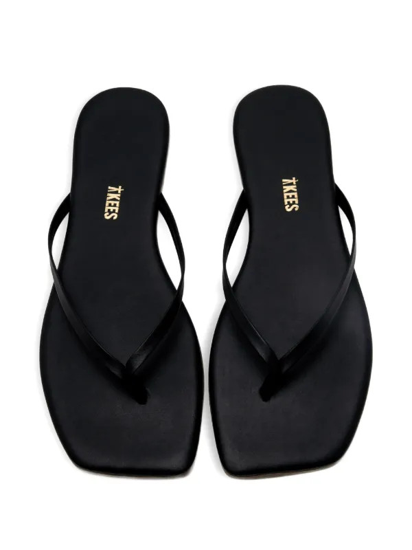 Tkees Lily Leather flip-flops | Black | FARFETCH | Farfetch Global