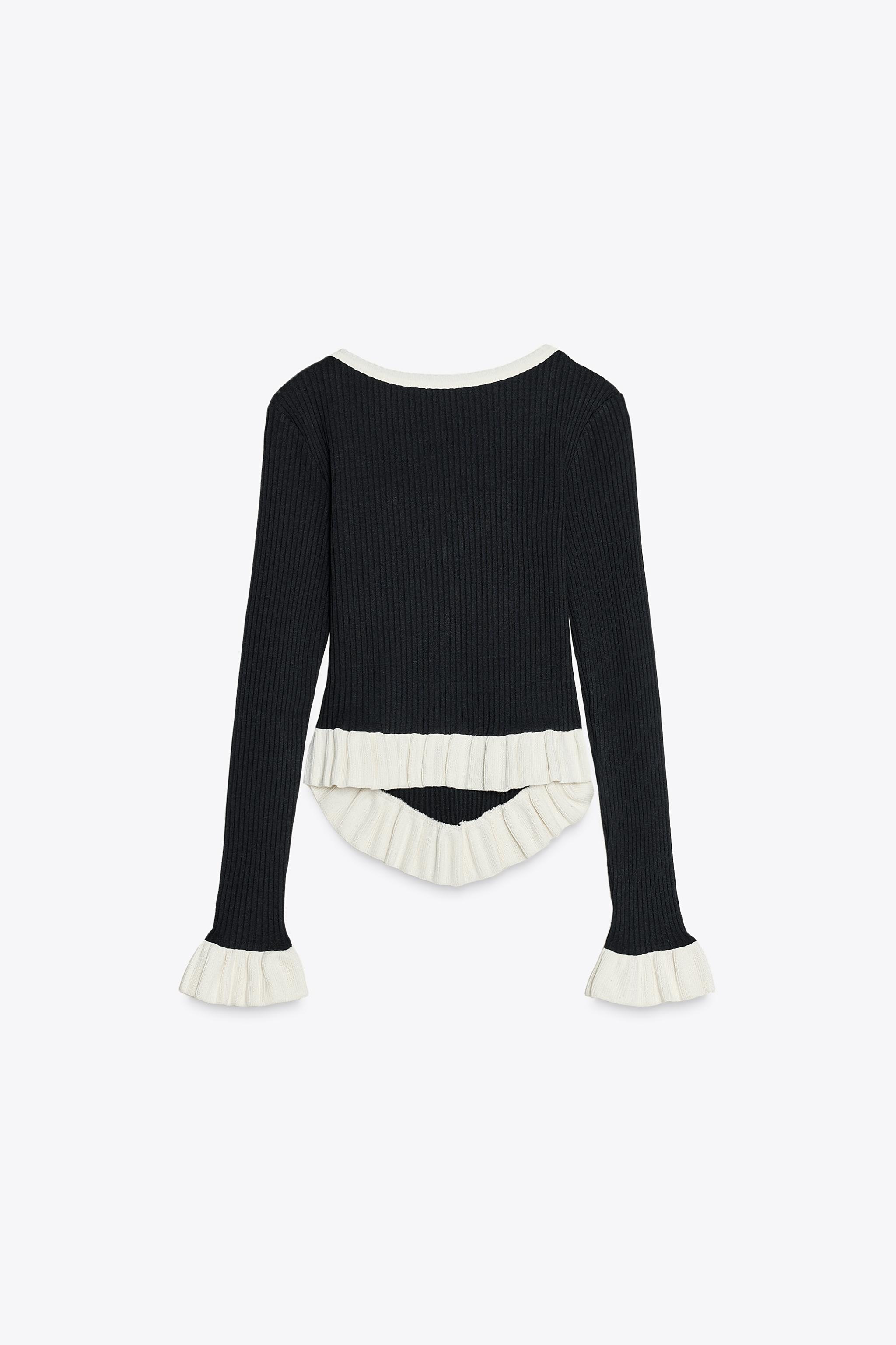 RIBBED FRILL SWEATER | Zara UK