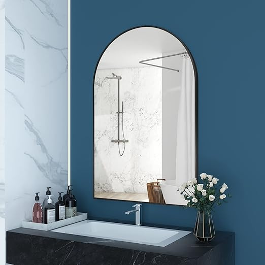 FENNIO Wall Mirrors for Bathroom, Bedroom, Living Room - 36 x 24 Inch Arched Wall Mounted Make up... | Amazon (US)