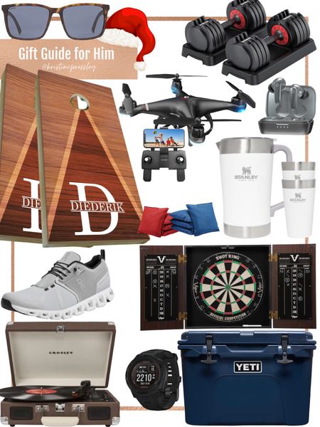 Men’s gift guide. Gift for him. Personalized gift for him. Personalized cornhole boards. Beer pitcher set. Drone. Dartboard. Men’s sneaker. Yeti cooler. Record player. Wireless earbuds. Weight set. Husband gift. Boyfriend gift. Beyoncé gift. Brother gift. Manly gift. Every man gift. Sporty gift for men. Game room idea. Fun gift for men.￼

#LTKmens #LTKHoliday #LTKhome