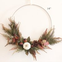 14"" Fall Hoop Wreath, Modern Autumn Holiday Farmhouse Style Wreath | Etsy (US)