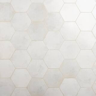 Ivy Hill Tile Mandalay Hex White 9.13 in. x 10.51 in. Polished Porcelain Floor and Wall Tile (8.0... | The Home Depot