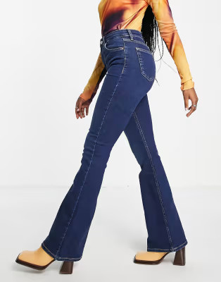 Topshop Jamie flare jeans in rich blue | ASOS (Global)
