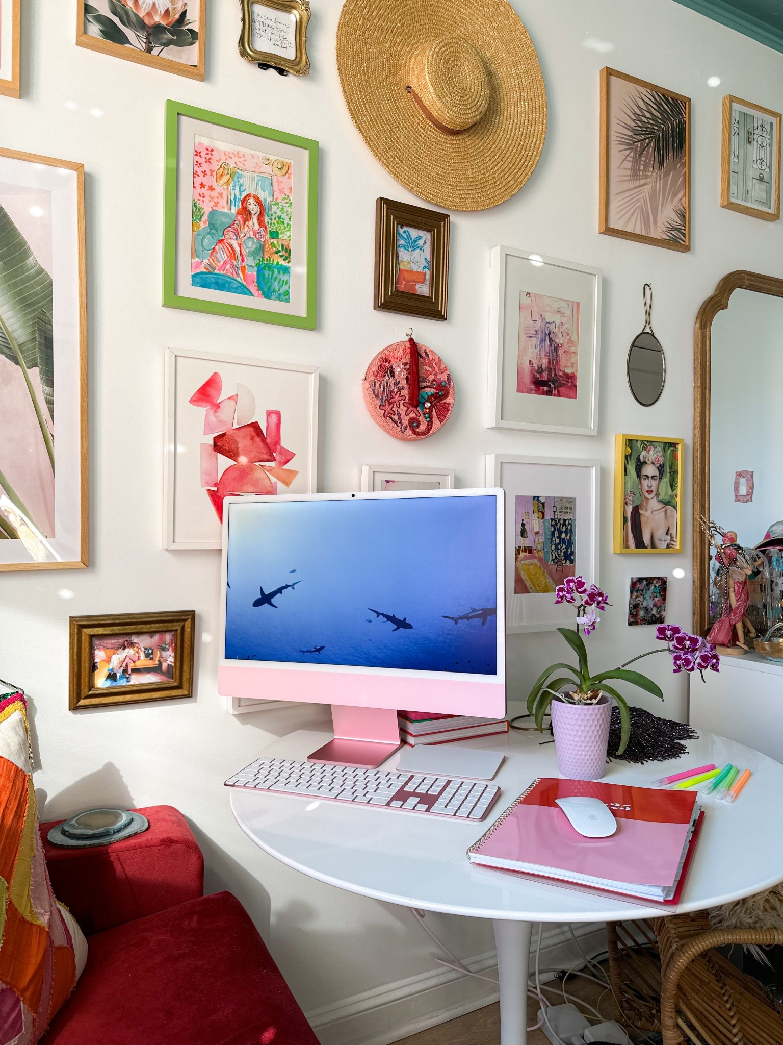 Pink iMac and Colorful Gallery Wall 

Gallery wall inspo, home office ideas, home office inspo, gallery walls, iMac pink, cute office setup, maximalist office decor 

#LTKStyleTip #LTKHome #LTKSpringSale