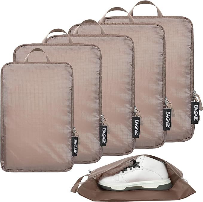 BAGAIL 6 Set Ultralight Compression Packing Cubes Packing Organizer with Shoe Bag for Travel Acce... | Amazon (US)