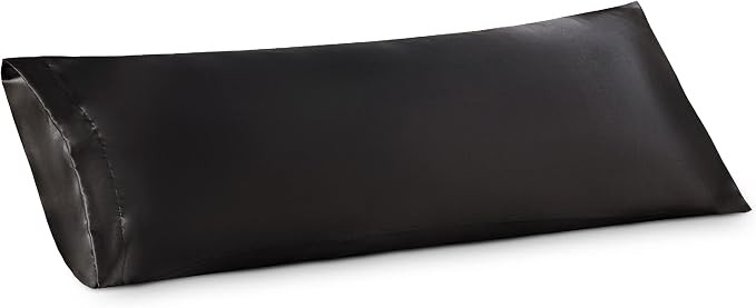 Bedsure Satin Pillowcase for Hair and Skin Queen - Black Silky Pillowcase 2 Pack 20x30 Inches wit... | Amazon (US)