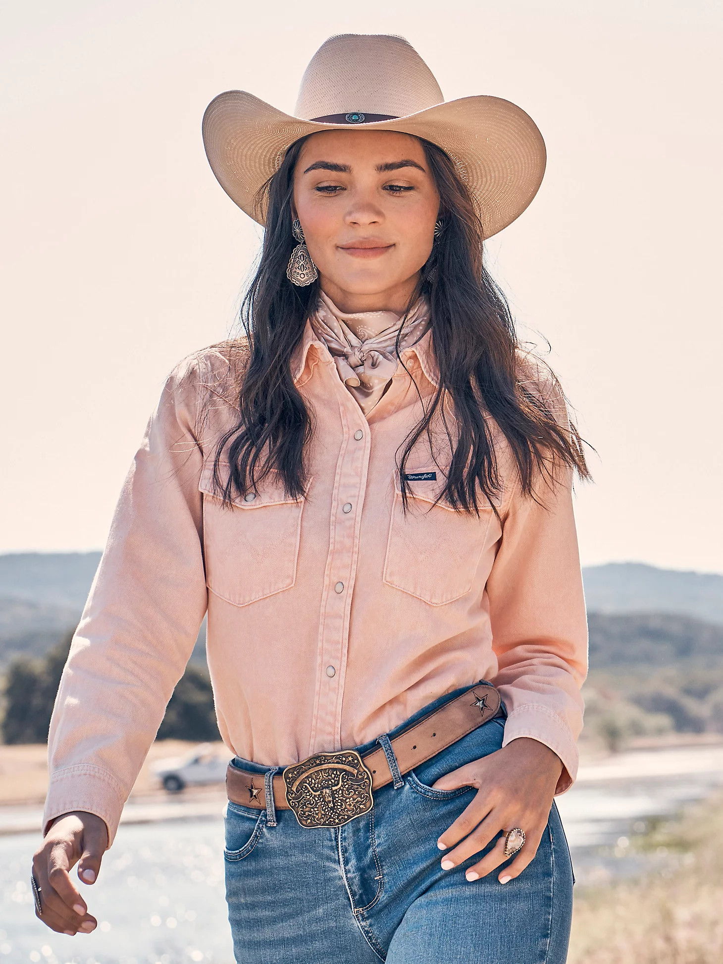 Women's Wrangler Colorwash Slim Western Snap Shirt | Wrangler