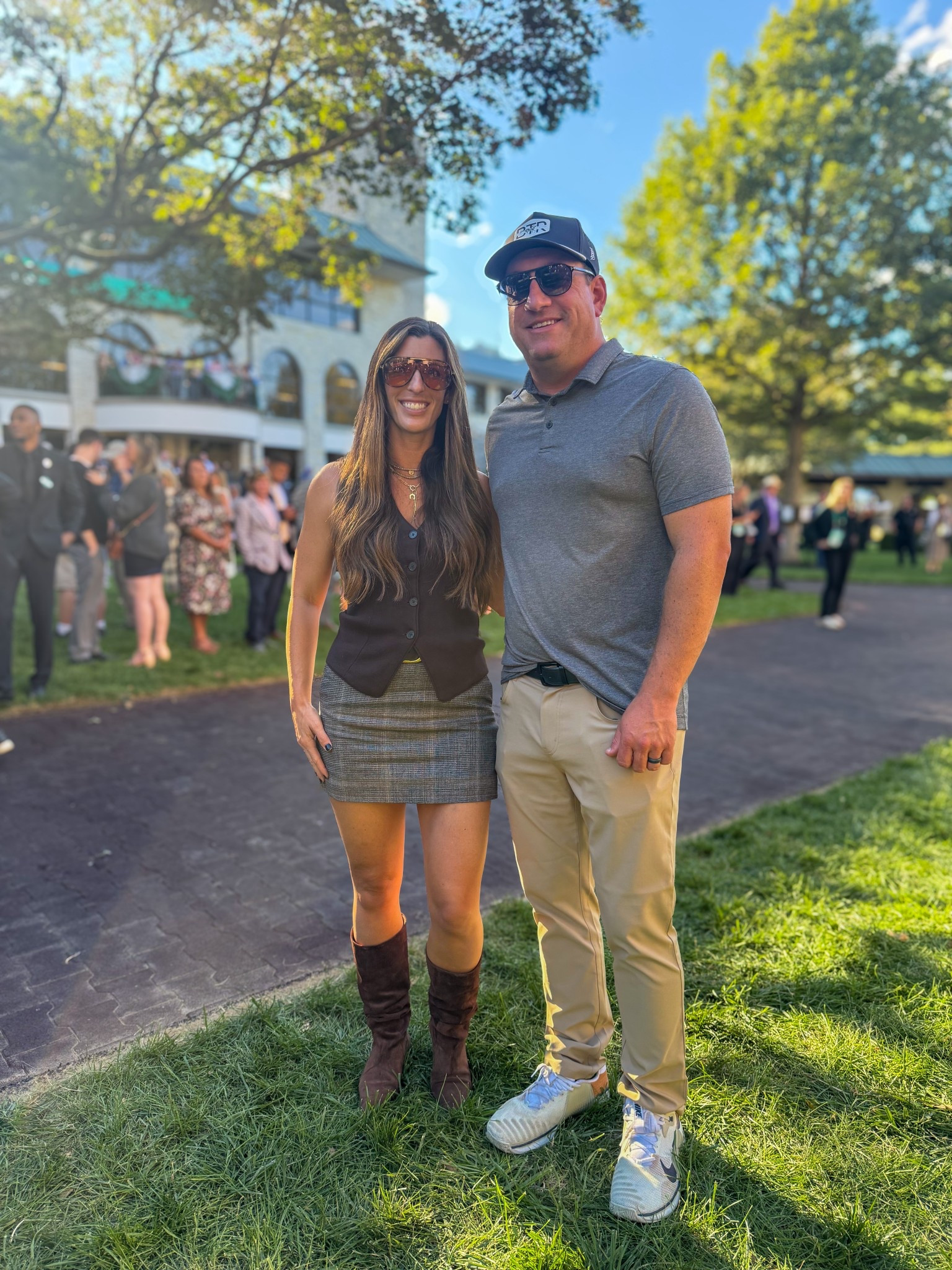 What an incredible experience standing in the new paddock at Keeneland for Opening Weekend! 🐎🍂
There’s nothing quite like the energy of horse racing season in the heart of Kentucky — the perfect mix of tradition, excitement, and southern charm.

Our outfits for the day:
She’s wearing a plaid mini skirt, tailored brown vest, and suede knee-high boots — a chic transitional fall outfit that blends equestrian-inspired fashion with timeless neutral tones. He’s wearing a casual performance polo, tan chinos, and classic sneakers, keeping it laid-back yet polished for a day at the track.

#Keeneland #KeenelandOpeningWeekend #HorseRaces #FallFashion #EquestrianStyle #OOTD #FallOutfitInspo #LikeToKnowItStyle #LTKFallFashion #WeekendGetaway #TransitionalStyle #FallWardrobeEssentials #ClassicStyle #SouthernStyle #TrackStyle #NeutralOutfit #FallVibes #CouplesStyle #KentuckyStyle #FallInKentucky

#LTKTravel #LTKMens #LTKSeasonal