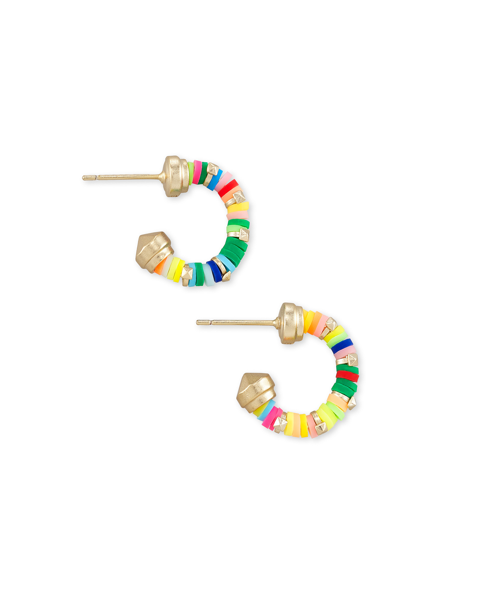 Reece Gold Huggie Earrings in Neon Mix | Kendra Scott