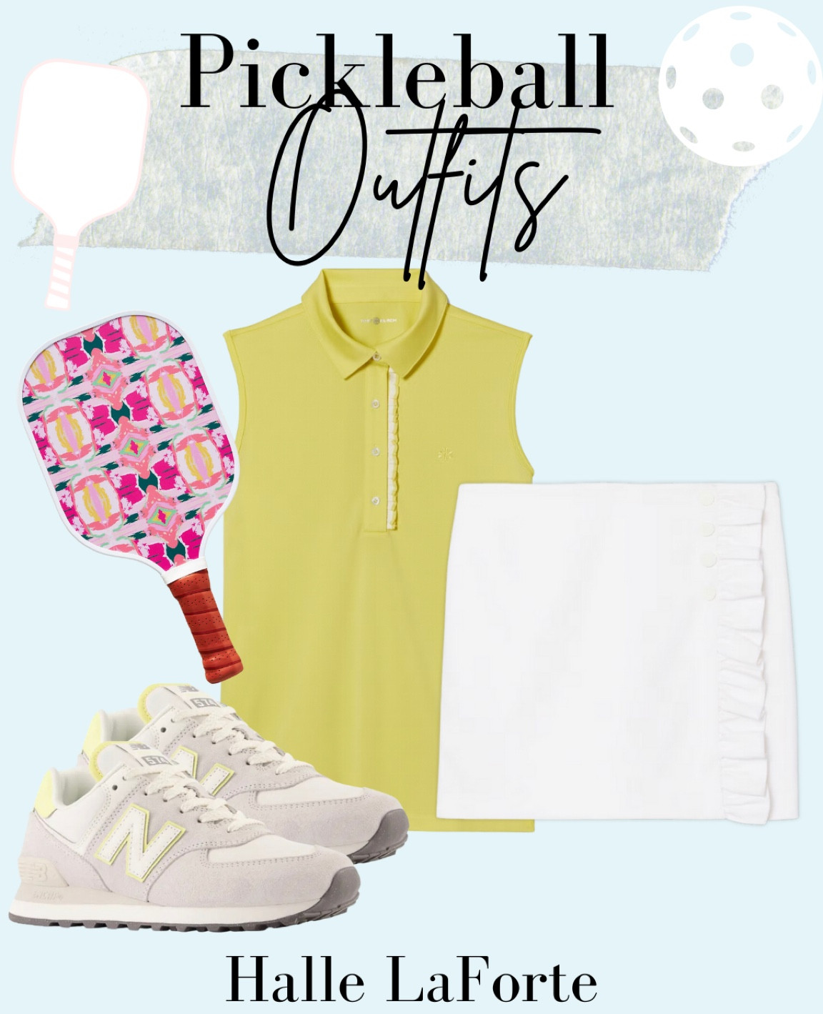 Tory Burch 
Golf tank 
Tennis tank 
Golf skirt 
Tennis skirt 
New balance sneakers 
Running shoes 
Tennis shoes 
Pickleball paddle 
Pickleball outfit 

#LTKSeasonal #LTKFind #LTKFitness