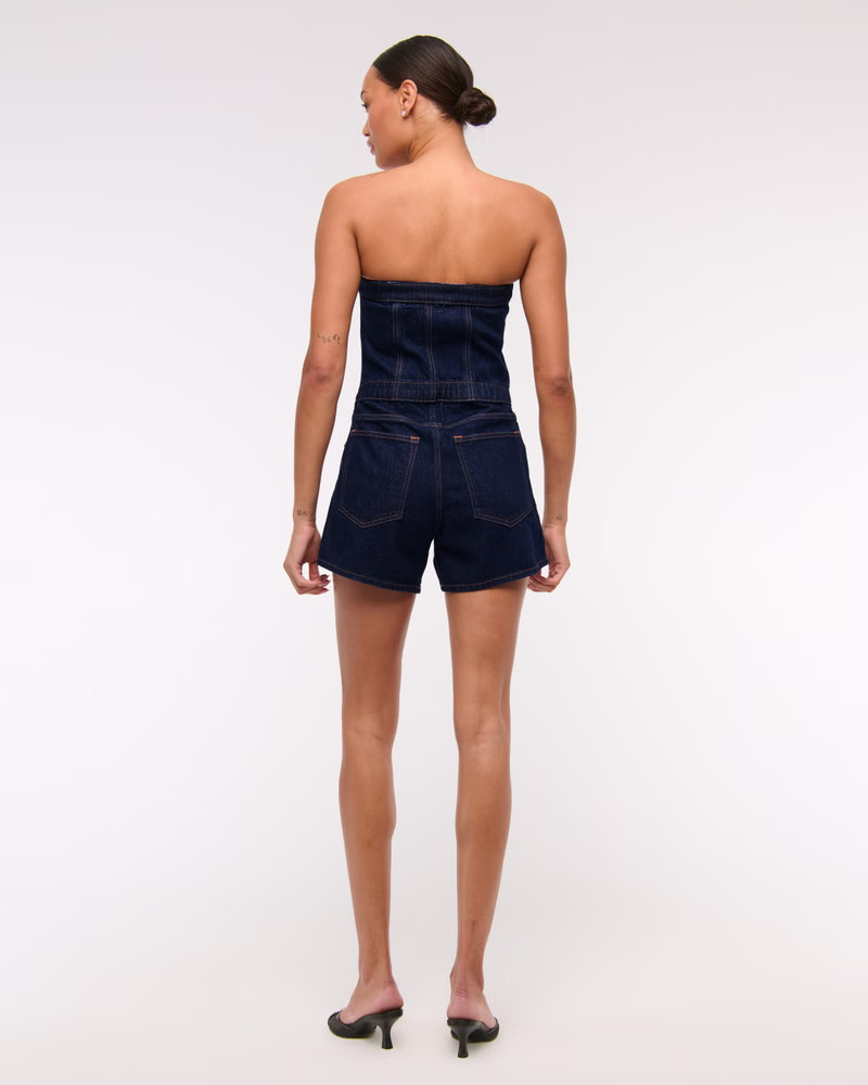 Women's Strapless Denim Romper | Women's Clearance | Abercrombie.com | Abercrombie & Fitch (US)