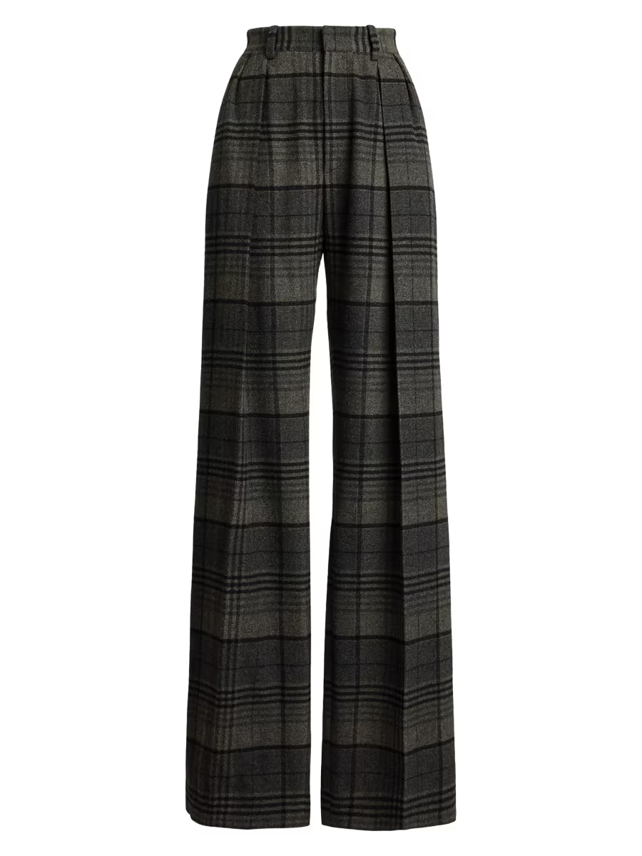 Ralph Lauren Collection Jody Plaid Wool Pants | Saks Fifth Avenue | Saks Fifth Avenue