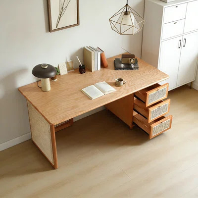 Modern Solid Wood Desk with 3 Drawers | Wayfair North America