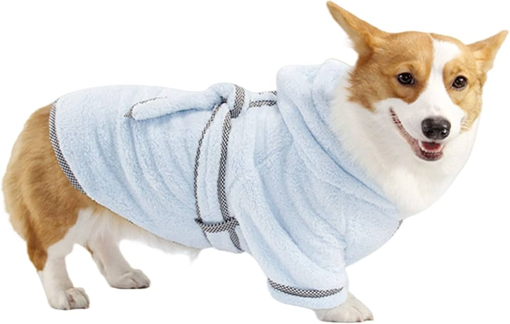MHCT Dog Bathrobe Towel Soft Coral Fleece Dog Fast Drying Coat Super Absorbent Dog Robes for Afte... | Amazon (US)
