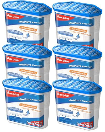 Vacplus Moisture Absorbers 6 Pack, Portable Humidity Absorber Boxes for Your Bathroom, Closet & Car, Dehumidifier with Fragrance Free, 32.0 Oz | Amazon (US)
