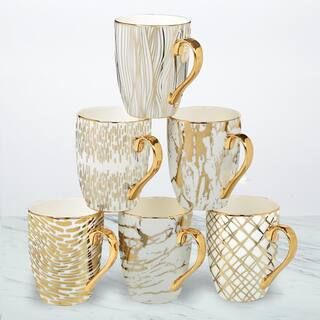 Matrix 6-Piece Patterned Multi-Colored Porcelain 16 oz. Mug Set (Service for 6) | The Home Depot