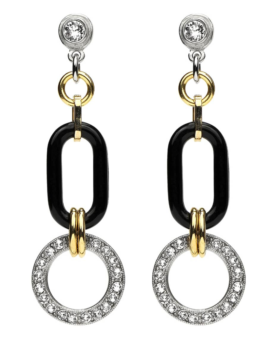 Ben-Amun Silver & Gold Crystal Earrings | Neiman Marcus