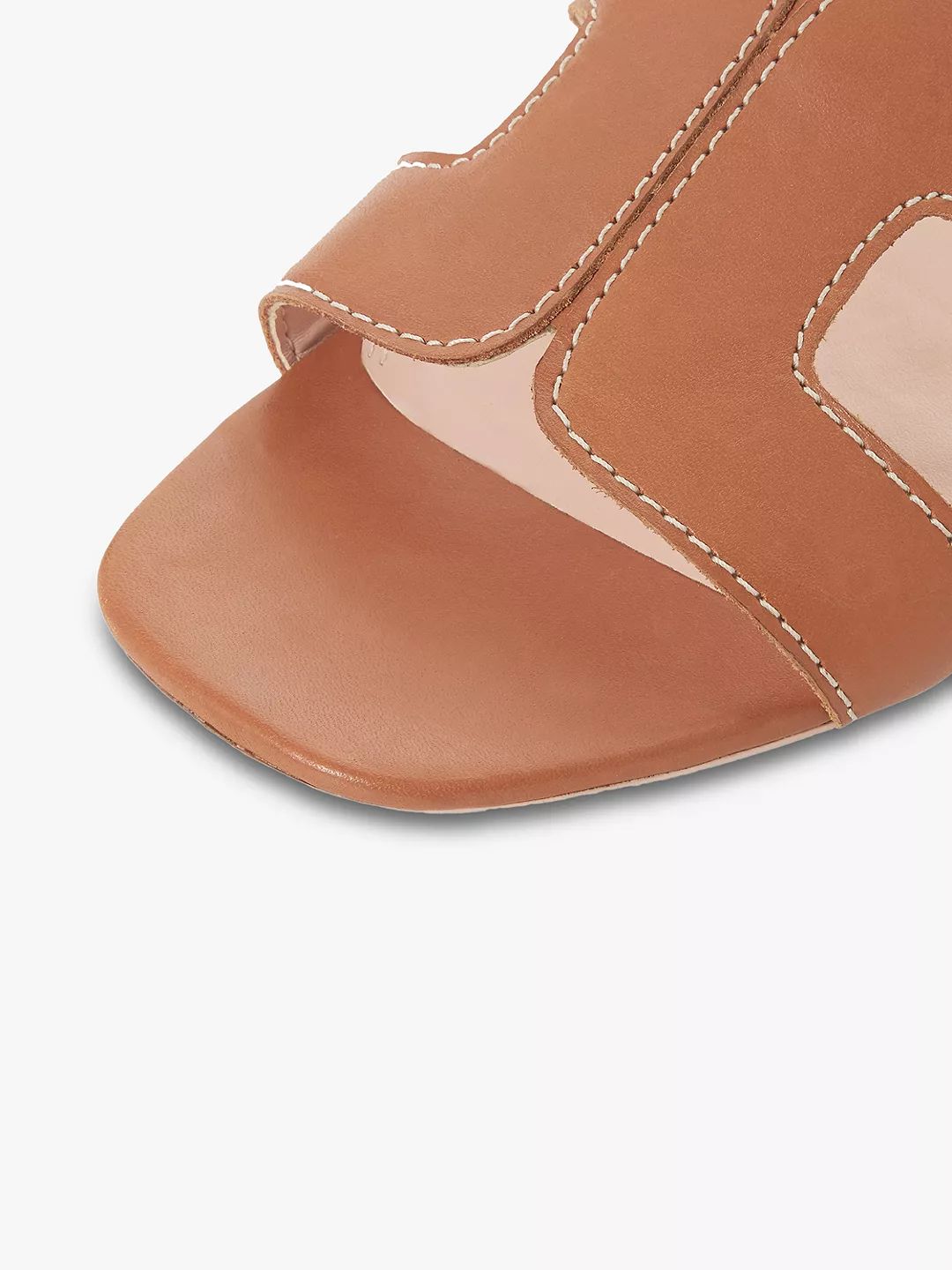 Dune Loupe Flat Slider Sandals, Tan Leather | John Lewis (UK)