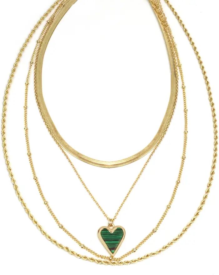 Layered Malachite Heart Pedant Necklace | Nordstrom