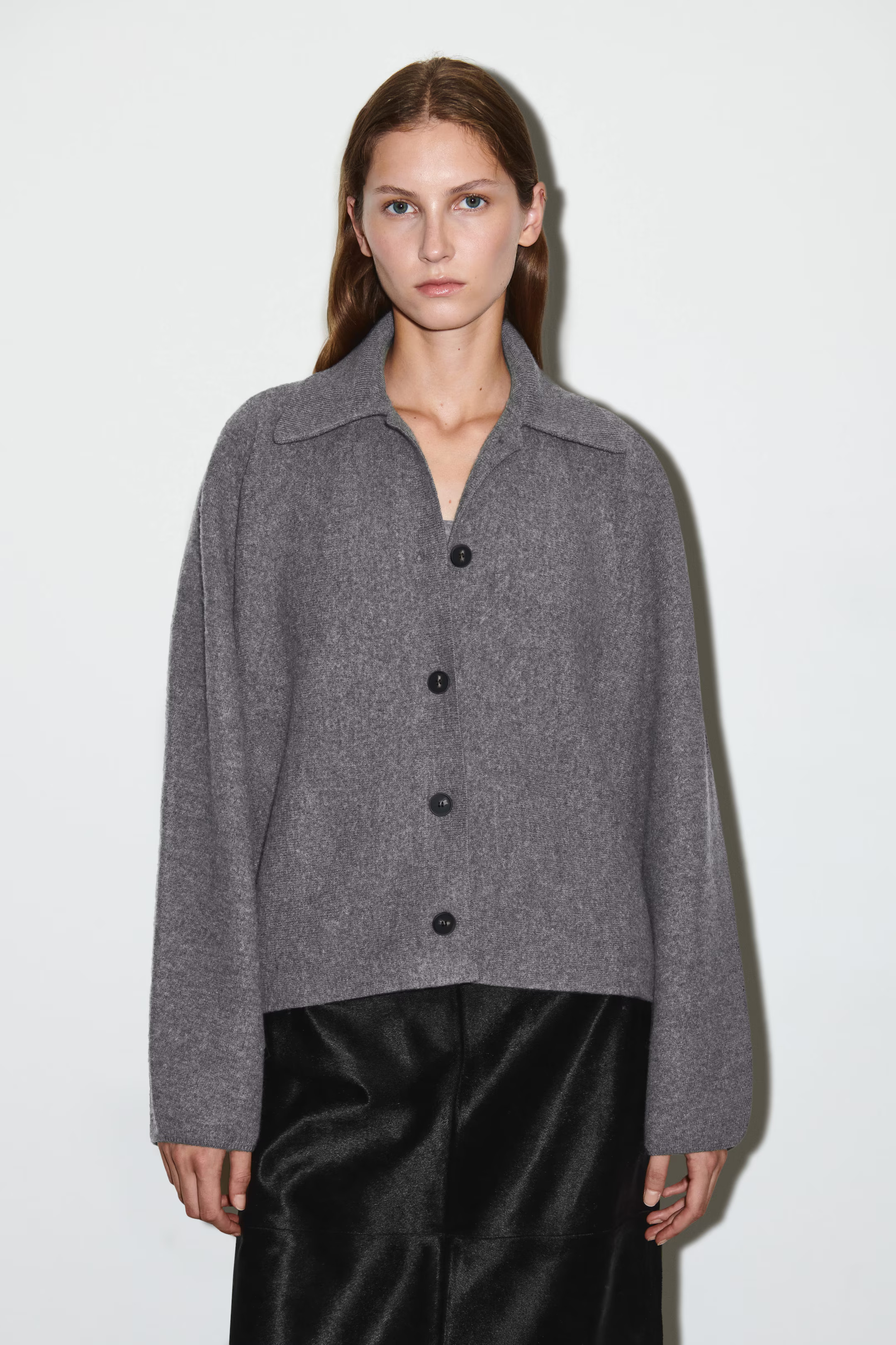 SCULPTED MERINO WOOL SHORT JACKET - GREY MÉLANGE | COS GB | COS UK