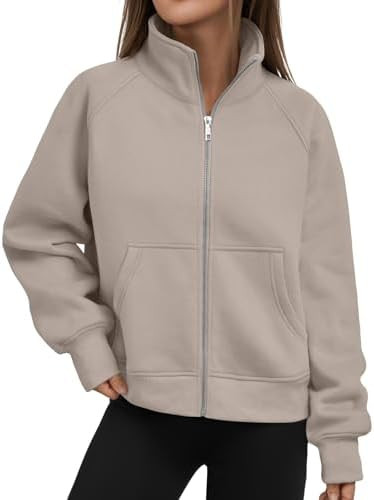 Trendy Queen Womens Sweatshirts Zip Up Hoodies Cropped Crewneck Pullover Casual Jackets Y2k Cloth... | Amazon (US)