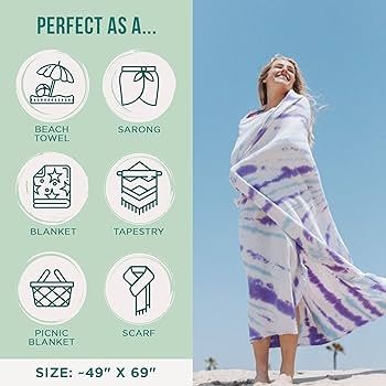 Sand Cloud Turkish Beach Towel - Sand Free - 100% Organic Turkish Cotton Yarn - Quick Dry Towel f... | Amazon (US)