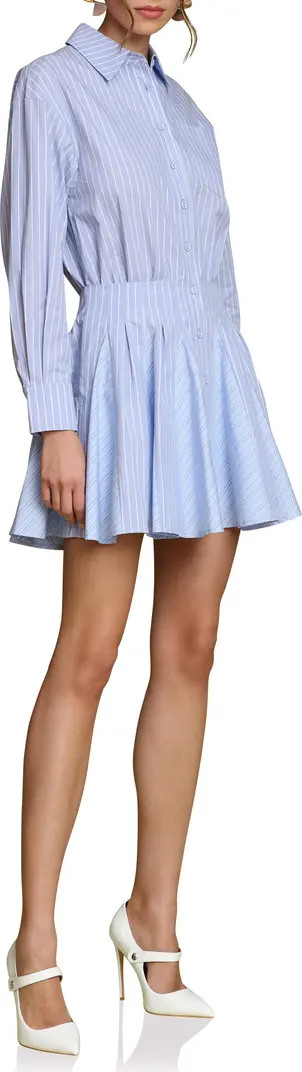 Avec Les Filles Stripe Long Sleeve Cotton Button-Up Minidress | Nordstrom | Nordstrom