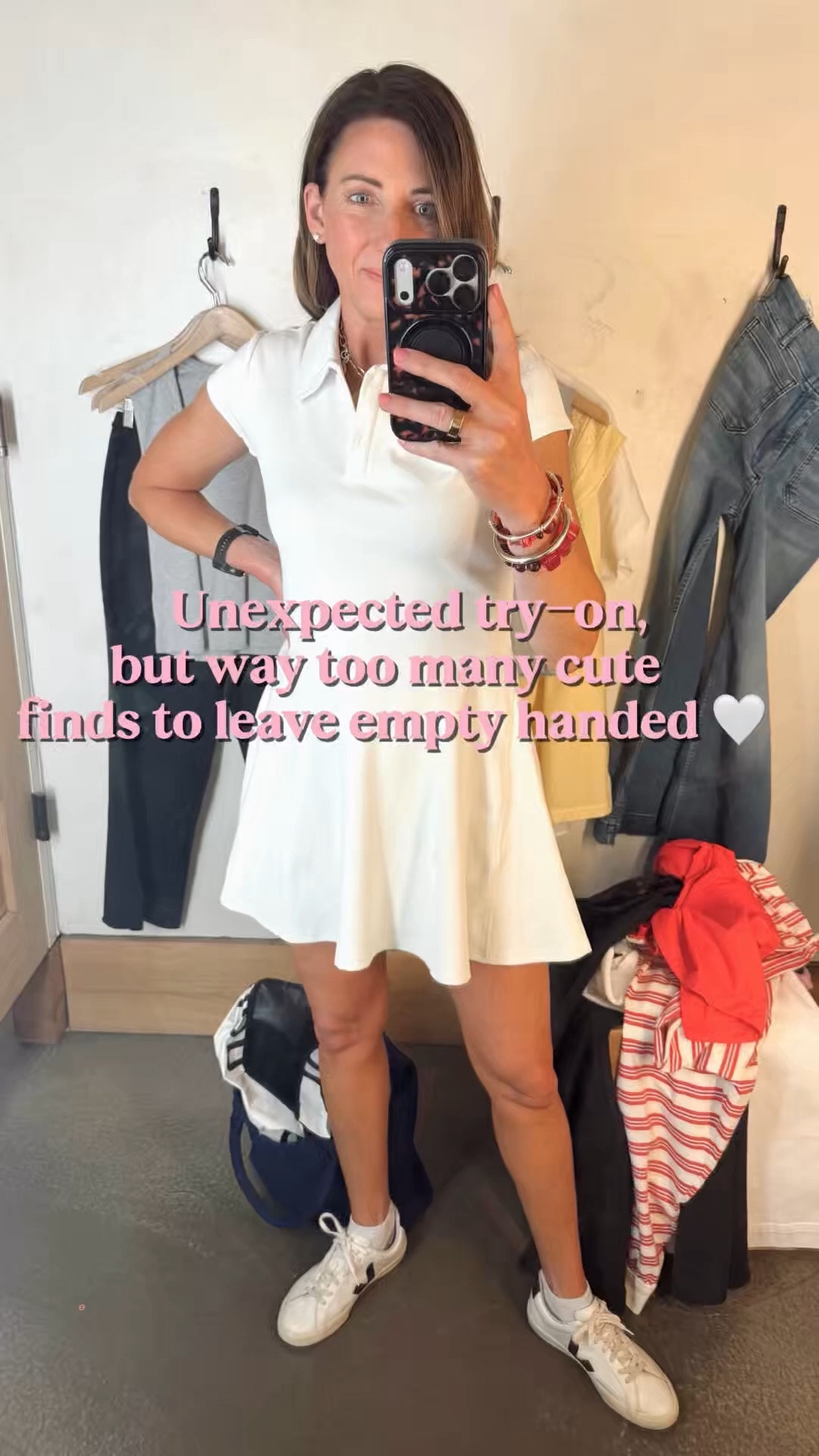 I was totally coming in to exchange my shorts for a larger size and then so many cute finds appeared. I’m all into athleisure lately and this dressed definitely came home with me

#LTKSeasonal #LTKOver40 #LTKU