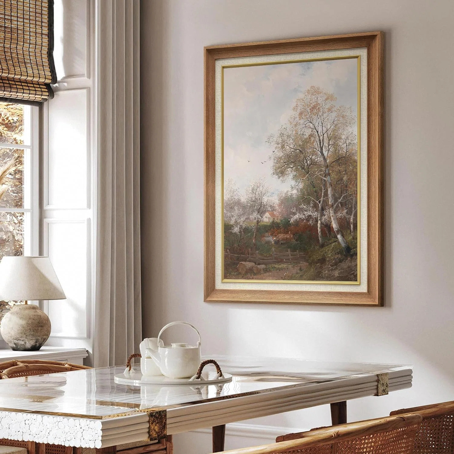 IDEA4WALL Rustic Countryside Autumn Fall Tree Country Village Nature Wilderness Framed On Paper P... | Wayfair North America