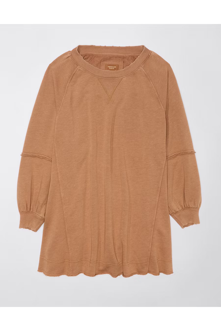 AE Long-Sleeve Fleece Babydoll Dress | American Eagle Outfitters (US & CA)