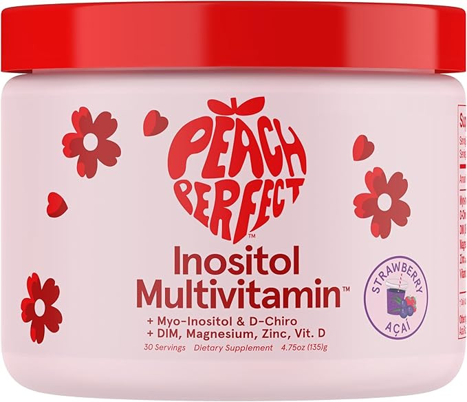 Peach Perfect Inositol Powder Multivitamin, Strawberry Acai Flavor – 3 – Supports Women’s H... | Amazon (US)