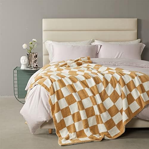 MIDO HOUSE Microfiber Throw Blanket Ultra-Soft Fuzzy Bed Blanket Reversible Knitted Checkerboard ... | Amazon (US)