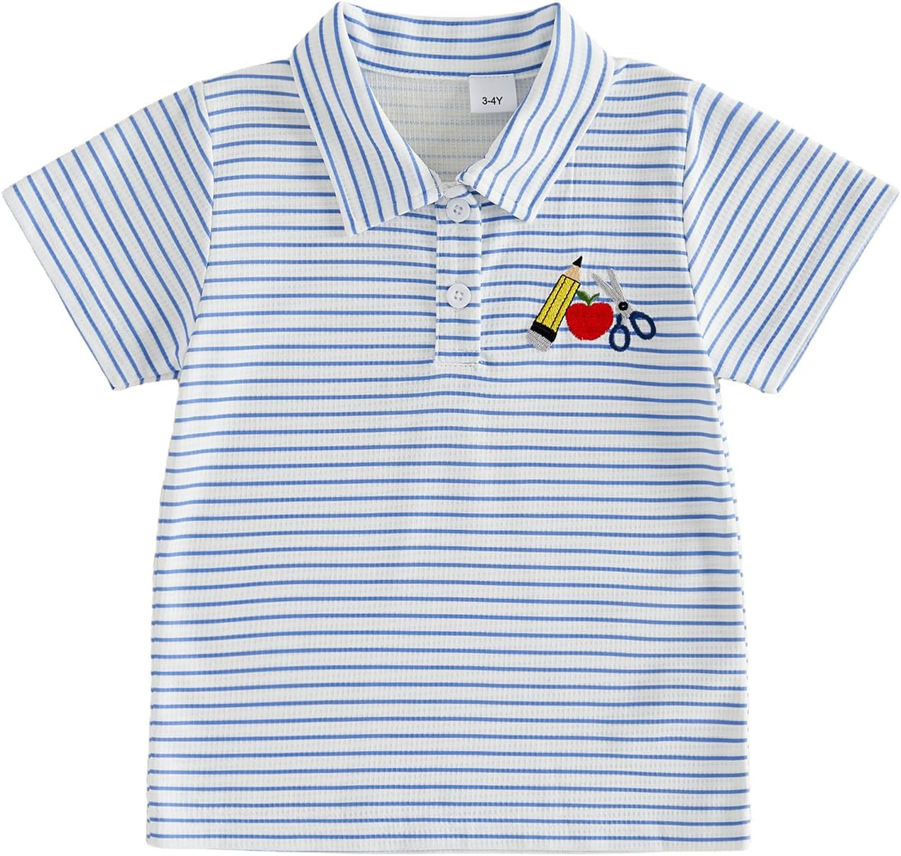 Toddler Boy Back to School Outfits Polo Shirt Summer Clothes | Amazon (US)